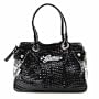 Guess Comet Satchel Black Crocodile Ladies Handbag