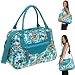 DANIEL RAY Shopper Tasche FLORA FLOWER Schultertasche Handtasche Sporttasche Reisetasche Weekender / T�RKIS FLOWER Aqua