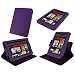 rooCASE Dual-View Multi Angle (Purple) Genuine Leather Folio Case Cover for Amazon Kindle Fire 7-Inch Android Tablet