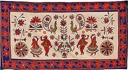Tapestry Wall Hangings In Applique Patchwork Thread And Mirror Embroidery Home Decorating And Furnishing For Interiors Handcrafted Asian Bedroom D&eacute;cor (agwall052)
