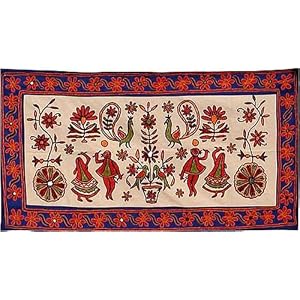 Tapestry Wall Hangings In Applique Patchwork Thread And Mirror Embroidery Home Decorating And Furnishing For Interiors Handcrafted Asian Bedroom Décor (agwall052)