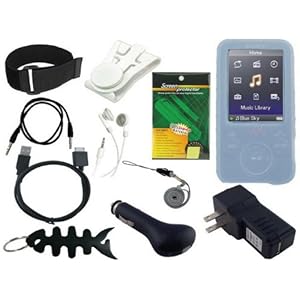 11 Items Premium Accessory Combo for Sony Walkman NWZ E436/E436F E438/E438F Series (includes: Universal Car Charger + Universal Wall Charger + usb data straight cable + Blue Silicone Skin Case + Adjustable Armbrand + Belt Clip + Screen Protector +3.5mm~3.5mm straight Auxiliary mp3 cable + White Stereo Headphone & Fishbone style Keychain) 11 Items Premium Accessory Combo for Sony Walkman NWZ E436/E436F E438/E438F Series (includes: Universal Car Charger + Universal Wall Charger + usb data straight cable + Blue Silicone Skin Case + Adjustable Armbrand + Belt Clip + Screen Protector +3.5mm~3.5mm straight Auxiliary mp3 cable + White Stereo Headphone & Fishbone style Keychain)