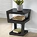 Baxton Studio Clara Modern End Table with 3-Tiered Glass Shelves, Black