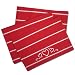 Handmade Cotton Red Heart Table Mat With White Lines From Benaras (Free Shipping, No Minimum Purchase)