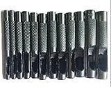 (SIK) レザークラフト 12 本 セット 穴あけ ポンチ 工具 ハトメ 抜き 収納 ケース 付