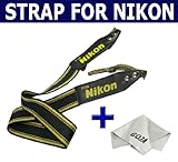 Deluxe Yellow Neck Strap for NIKON (D5100 D3100 D7000 D3000 D90 Cameras)+ 1 ....
