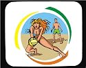 Decorated Mouse Pad with game, court, littoral, ball, beach, volleyball, shore, coast