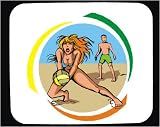 Mouse Pad with game, court, littoral, ball, beach, volleyball, shore, coast