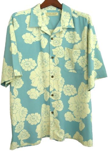Mens Silk Camp Shirt Hawaiian Casual M L XL XXL (Large)