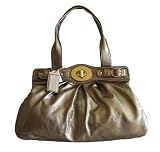 Coach Antique Gold Patent Leather Large Garnet Satchel Handbag 13915