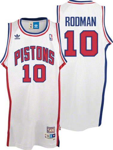 Dennis Rodman Jersey: adidas White Throwback Swingman #10 Detroit Pistons Jersey