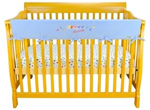 Trend Lab Fleece NASCAR CribWrap Wide Rail Cover for Crib Front or Back, Blue