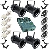 Optima Lighting Par 64 Cans, Brand New 600w DYS Lamps, Dimmer Pack, O-Clamps