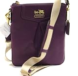 Coach Madison Leather Crossbody Messenger Swingpack Bag 43289 Plum