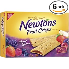 Newtons Fruit Crisps Snacks, Mixed Berry, 8-Count Boxes (Pack of 6)