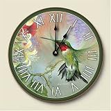 11.5" diam. clock~ Hummingbird ~Artworks Home Accents~ large wood Wall Clock ...