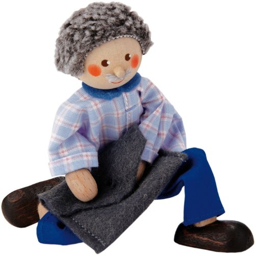 K&auml;the Kruse 65552 - Biegepuppe Opa mit Tasche