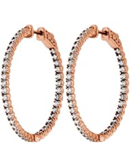 0.50 ct. tw Round Cut Diamond Inside Outside Hoop Earrings 14KR G-H SI1