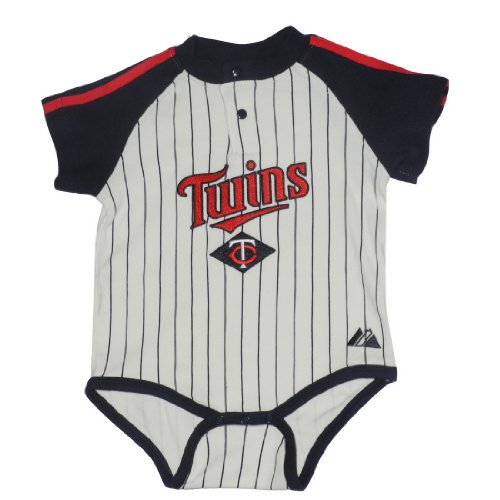 MLB Minnesota Twins Baby / Infant One-Piece Bodysuit / Romper / Onesie - Beige & Blue (Size: 18)
