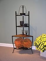 4D Concepts Corner Bakers Rack with Slate Top