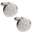 Mens Cuff Links Pair Sterling Silver Zircon Gemstone (cflng232)
