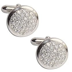 Mens Cuff Links Pair Sterling Silver Zircon Gemstone (cflng232)