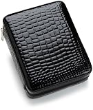 Intica Leather Zipper Four Watch Case Alligator Print
