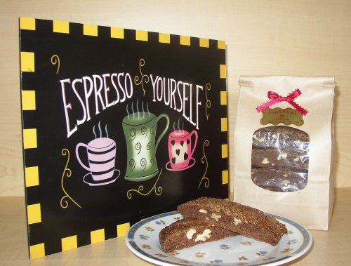 8 Piece Bag Organic Chocolate Cappuccino Biscotti by Peggy's Biscotti by Biscotti