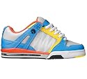 OSIRIS PIXEL LO TOP SKATE TRAINERS WITH AIR SOLE BLUE/YELLOW/ORANGE