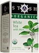 Stash Organic Tea, Organic White Tea with Mint, Tea Bags, 18-Count Boxes (Pack of 6)