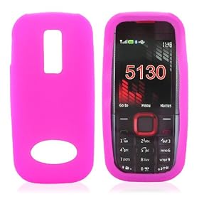 For Nokia XpressMusic Textured Silicone Skin Case Pink