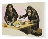 Canvas Print of Z for Zoo. Chimpanzee s tea-party