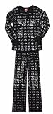 Glistening Hello Kitty Black Fleece Henley Pajama for women