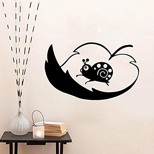 HengYuan Snail &amp; Ladybug PVC Wall Sticker Decal Home Bathroom Background Decor Removable (22.4" * 13.8", black 2#)
