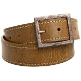 Leather Island Men's 40MM Double Stitch Belt,Sand,Size 44