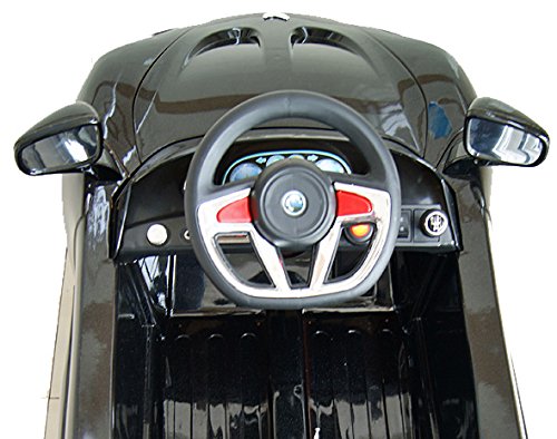 Roadster mit 2x Motoren mp3 LED Elektro Kinderauto Kinder Auto Elektroauto Elektrofahrzeug (schwarz) - 3