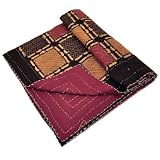 Bed Spread Comforter Block Print on Cotton Size Queen (bcov592) ~ ShalinIndia