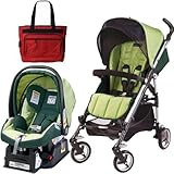 Peg Perego Si Travel System in Mytro Green with Fashionable Diaper bag