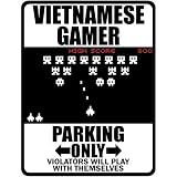 New  Vietnamese Gamer - Parking Only ( Invaders Tribute - 80'S Game)  Vietnam Parking Sign Country