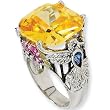 Sterling Silver Canary Cubic Zirconia Hummingbird Ring by Cheryl M