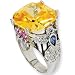 Sterling Silver Canary Cubic Zirconia Hummingbird Ring by Cheryl M