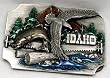 Idaho State 3-D Enamel Pewter Belt Buckle