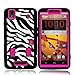Ebestsale Hybrid Armor Shockproof Hard Soft Defender Case Back Cover for Zte Max N9520 Boost (Not for ZTE ZMAX) (Zebra Printed Hot Pink)