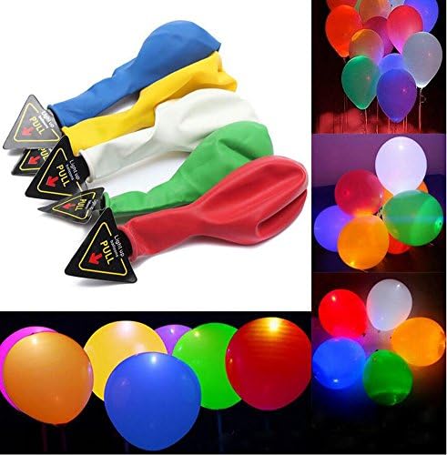 Rainten LED Balloons Color Light Up Balloons Perfect for Kids or Adult Birthdays Party Christmas Wedding Night Decorations 12inch Set of 20pcs