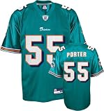 Joey Porter Jersey: Reebok Aqua Replica #55 Miami Dolphins Jersey - X-Large
