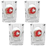 NHL Calgary Flames Four Piece Square Shot Glass Set
