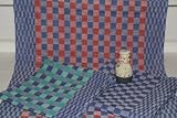 Halbleinen-Grubenhandtuch kariert im 5er-Pack, Touchon, 50x100 cm, Farbe blau/grau