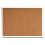 Quartet Magnetic Cork Bulletin Board, White Plastic Frame, 11 x 17 Inches, Natural Cork (MHOB1117)