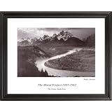 Ansel Adams Snake River B W Photo Picture Black Framed Art Print by Art Prints Inc