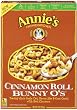 Annie's Homegrown Cinnamon Roll  Bunnies O's, 9-Ounce Boxes, (Pack of 4)